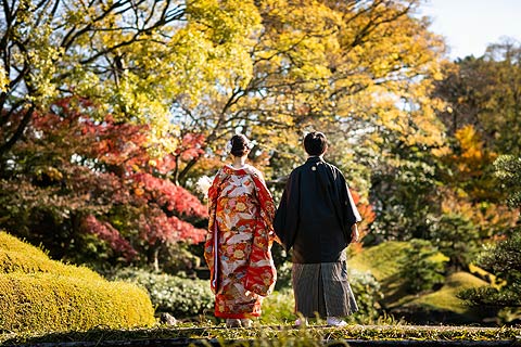 結婚式ロケーションフォト紅葉で前撮り撮影10