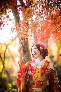 結婚式ロケーションフォト紅葉で前撮り撮影07