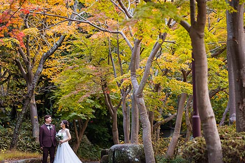 結婚式ロケーションフォト紅葉で前撮り撮影08