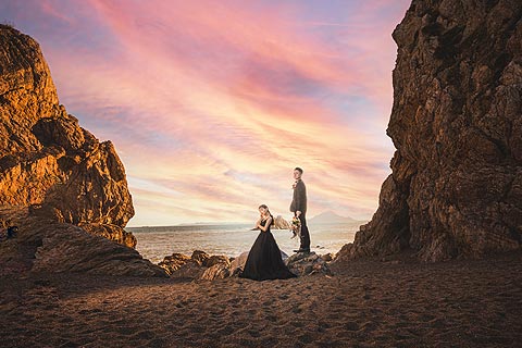 フォトスタジオで韓国風ウエディングフォト撮影03