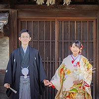 和装でロケーションフォトウエディング