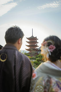 宮島で美しいウエディングフォト撮影08