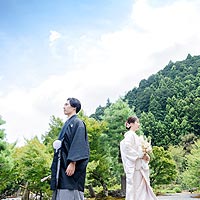 結婚式の前撮り写真を緑葉ロケーションで撮影